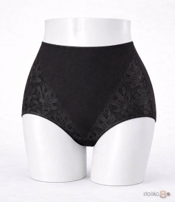 Gładkie wyższe majtki z delikatną koronką, Monika 8913